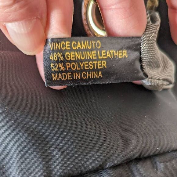 Vince Camuto Womens Sling Bag Adjustable Strap Tasseled Black and Brown - Picture 7 of 7